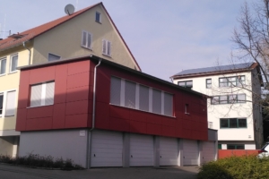 Familienspielraum Holzgerlingen Aussenansicht des Anbaus an Gebäude Turmstr 14 Holzgerilngen